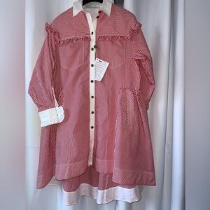 - Philosophy Di Lorenzo Serafini Button Stripe Shirt Dress